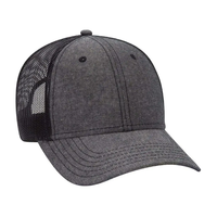 Gorra Trucker Unisex para Adultos, Color Gris Jaspeado y Negro, Malla Transpirable, Cierre a Presión, Gorra Deportiva de Verano