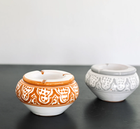 Cendrier en céramique marocain fait main de 10 pouces, design bohème personnalisable pour l'intérieur et l'extérieur, décoration de bureau élégante