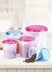 Alfa Plastic Container Set Food Grade <b>Large</b> Capacity Round Transparent Storage Multi Purpose Home Restaurant Hotel - Product Image 4