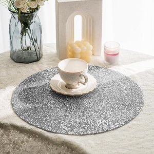 Handcrafted <b>Round</b> Beaded <b>Placemats</b> for Dining Table Wedding Christmas Decoration Family Gathering Parties - Product Image 2