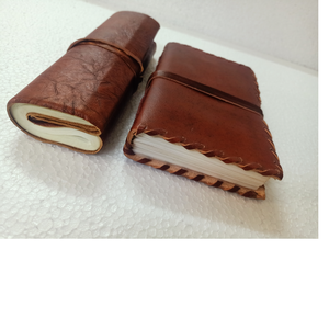 Custom Made <b>Small</b> Side Stitched Mini Leather Journals and Scroll Leather Journals Made with Cotton Handmade Papers - Product Image 1