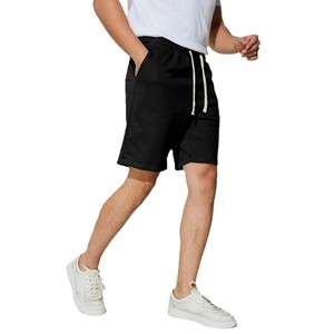 Pantalones cortos de entrenamiento atléticos informales para hombre de alta calidad al por mayor 100% algodón sólido ajuste holgado diseño de cordón de moda teñido liso - Product Image 1