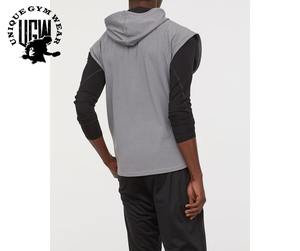 Men's High Quality Sleeveless <b>Hoodies</b> Customized <b>Gym</b> Wear and Casual Wear with Hood - Product Image 4