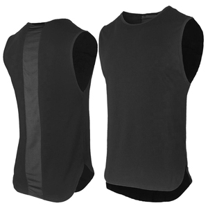 Débardeurs géométriques pour hommes Saleh Enterprises en coton et élasthanne, grande taille, respirants, confortables, sans manches, avec larges poignets - Product Image 1