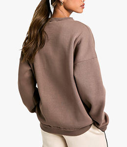 Sudadera de mujer de gran tamaño con hombros caídos personalizable, de algodón 100% Material, ligero, transpirable, logotipo personalizado - Product Image 2