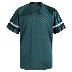 Camiseta de Entrenamiento de Fútbol Americano Personalizada - Verde Oscuro, Transpirable, de Malla, Cuello en V, Ligera, Ropa Deportiva de Equipo - Product Image 1