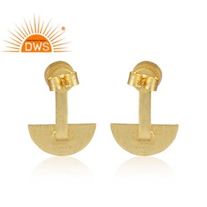 Mejor Venta de plata esterlina chapado en oro Natural Arco Iris Luna piedra Piedra Media luna diseño pendiente joyería fabricante - Product Image 4