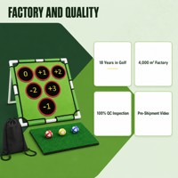 Ensemble de jeu de golf pour le chipping, cible portable, 16 balles adhésives, tapis d'entraînement, sac de transport, logo personnalisé pour les fêtes de famille et les événements