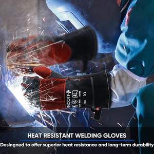 Gants de soudage en cuir à manches longues, résistants à la chaleur, pour la manipulation des animaux, la soudure et le barbecue, design personnalisé, vente en gros, gants de protection professionnels - Product Image 5