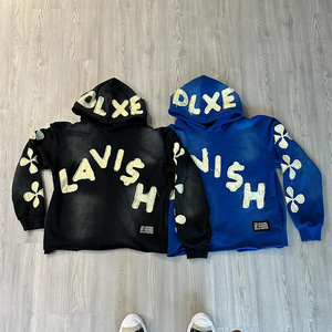 Sudadera con capucha de algodón 100%, fabricantes de alta calidad, peso pesado básico, cremallera completa, parches de bordado térmico, Sudadera con capucha para hombre lavado ácido - Product Image 1