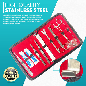 Kit d'outils de suture en acier inoxydable allemand avec porte-scalpel Pince à moustiques Ciseaux à iris Kit de dissection médicale - Product Image 6
