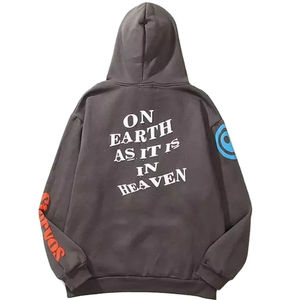 Top Design de haute qualité poids lourd épais bouffée impression sweats à capuche tissu de coton élégant bouffée impression sweats à capuche pour hommes à vendre - Product Image 3