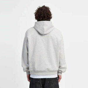 Men's 100% Cotton Cropped Boxy Fit Hoodie Comfortable <b>Stitched</b> Embroidered Chest Logo Decorative Knitted Weaving Method - Product Image 3