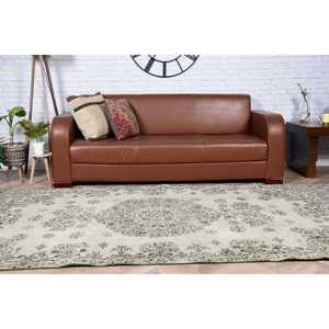 Tapis turc 4,9 x 9,7 pieds, grand tapis vintage, tapis vert à pois blancs - Product Image 4