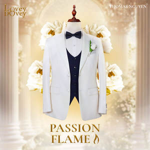 A Two-Piece Tailored Men's Tuxedo in Black Passion Flame featuring a Jacket and Trousers from Lovey Dovey Collection, Vietnam. - Product Image 6