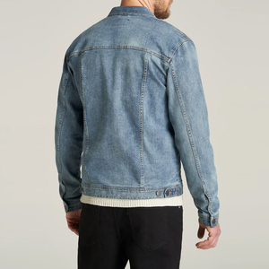 New Design <b>Men</b> <b>Denim</b> <b>Jacket</b> Turn-down Collar Breathable Windproof Customized Color Logo High Quality Winter 100% Cotton - Product Image 2