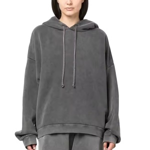 Men's Hoodies 100% Cotton Streetwear Oversized <b>Drop</b> Shoulder <b>Acid</b> Washed 500GSM Pullover Streetwear Hoodies For Man OEM ODM - Product Image 5