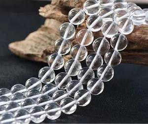 Cuentas de piedras preciosas redondas lisas de cuarzo de cristal Natural de 10mm, cuerdas de hilo del fabricante, fábrica en línea a granel, India Alibaba 2025 - Product Image 1