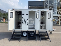 Remorque de Toilettes Mobiles de Luxe Commerciales Portables à Double Cabines