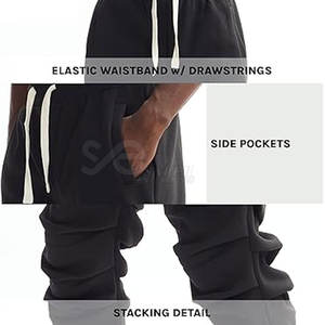 Pantalón de chándal apilado superventas personalizado Moq bajo diseño de logotipo profesional pantalón de chándal apilado - Product Image 3