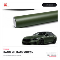 Film de protection de peinture automobile OEM ODM, vert militaire satiné, TPU couleur PPF