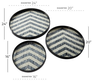 Haute bonne qualité nacre plateaux ensemble Table de service plateaux décoratifs maison vente en gros bon prix cuisine plateau organisateur - Product Image 3