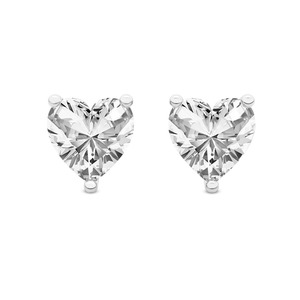 Pendientes de Diamante Cultivado en Laboratorio con Tres Puntas en Forma de Corazón, 1 Ct Tw, Color F-G, Claridad VS, Oro de 14K, Diseño Romántico para Uso Diario - Product Image 1