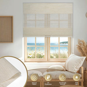 Persianas romanas con filtrado de luz de calidad de <span class=keywords><strong>confianza</strong></span> de fábrica, cortinas romanas de tela de ramio Natural con protección Uv - Product Image 2