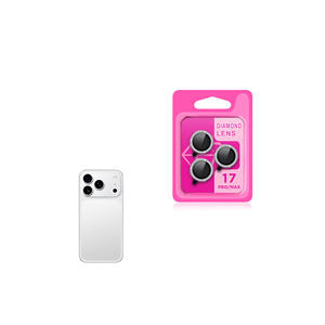 Protection d'objectif d'appareil photo en verre trempé 9H de luxe argent-titane pour iPhone 17 Pro Max CL-06 - Product Image 1