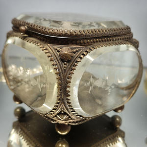 Boîte de rangement en verre biseauté fini Antique en laiton taille personnalisée pour la maison bijoux accessoires de maquillage boîte à bibelots boîte à bordure en laiton - Product Image 6
