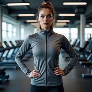 Chaquetas de Yoga con capucha para mujer, chaqueta deportiva de entrenamiento físico para gimnasio, chaqueta con cremallera de manga larga de secado rápido para mujer con capucha - Product Image 2