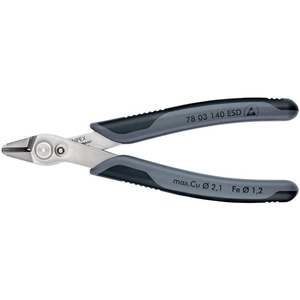 คีมตัดด้านข้างแบบอิเล็กทรอนิกส์ KNIPEX Super-Knips ขนาด 140 มม. คีมปากเฉียงแบบไม่ขัดเงา - Product Image 1