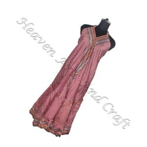 Robe d'été bohème en soie, Sari en soie bohème, col en V, Hippy Boho, vêtements pour femmes, Sari en soie indien Vintage - Product Image 5