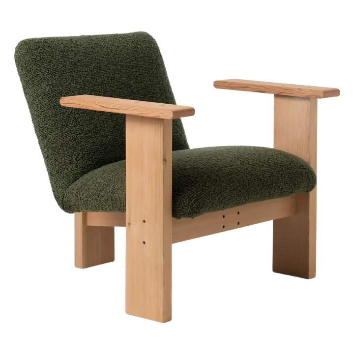 Canapé de jardin de style japonais Coussin vert en bois avec fauteuil pour chaise d'extérieur Hotel Resort Restaurant