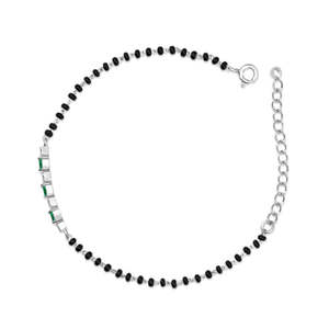 NOVAMART Fine Zarkan Linear Silver <b>Bracelet</b> Green Checkered Pattern Geometric Number Shape Gold Plating Diamond Encrusted <b>Copper</b> - Product Image 6