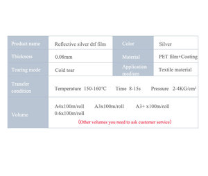 <span class=keywords><strong>Film</strong></span> spécial PET de transfert de chaleur 60cm 30cm rouleau de <span class=keywords><strong>film</strong></span> DTF argenté réfléchissant à peau froide - Product Image 6