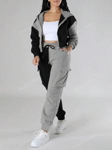 Ensemble de survêtement décontracté pour femmes, vêtements de sport, vêtements de rue, pour l'entraînement et un usage quotidien confortable - Product Image 3