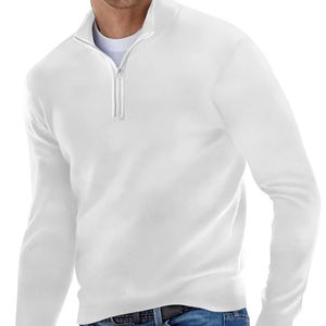 OEM personnalisé demi-fermeture éclair Gym Active Wear sweat-shirt surdimensionné demi-fermeture éclair pour hommes basique coton mélangé demi-fermeture éclair sweats - Product Image 1