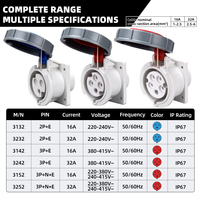Prise industrielle personnalisée IP67 3/4/5P16A 32A 63A 125A, prise et prise de courant industrielles avec certification CE