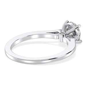 Bague de fiançailles solitaire REYES en or blanc 14 carats avec moissanite ronde de 1,06 carat, bijoux fins pour femmes, cadeau de mariage - Product Image 4