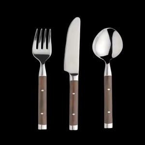 Ensemble de couverts en acier inoxydable avec finition laiton élégante, cuillère, fourchette, couteau, ustensiles de service, articles de cuisine - Product Image 4