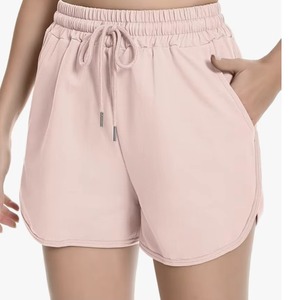 Shorts de sport athlétiques Bangladesh, shorts décontractés pour femmes, ourlet arrondi, shorts de détente en coton d'été, cordon de serrage, poches en jersey - Product Image 1