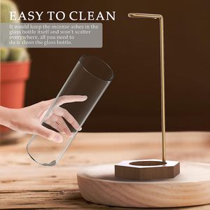 <b>Incense</b> <b>Holder</b> <b>for</b> <b>Sticks</b> Assembled with Wooden <b>Incense</b> Burner, Glass Ash Catcher and Brass <b>Incense</b> - Product Image 2