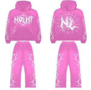 Conjunto Deportivo con Capucha Unisex de Invierno, Talla Grande, Tejido Transpirable, Pantalones Personalizados con Pedrería, Ropa Premium - Product Image 4