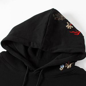 Sweat à capuche unisexe noir à épaules tombantes en molleton épais 100 % coton, imprimé personnalisé, coupe ample, pour homme, collection automne - Product Image 6