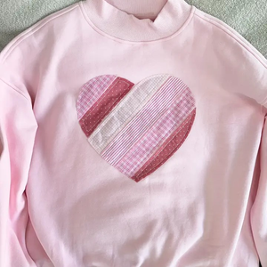 Sudadera Personalizada de Invierno para Mujer, Manga Larga Caída, Holgada, Color Rosa Claro, Cuello Alto Simulado, con Forro Polar Ecológico - Product Image 2
