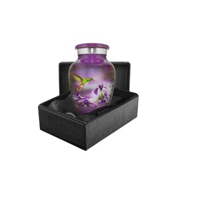 Wholesale Fresh Arrival Adult Blue Aluminum Cremation <b>Urn</b> <b>for</b> Human <b>Ashes</b> <b>Dog</b> Pet <b>for</b> Funeral Cremation Wooden Base Included - Product Image 1