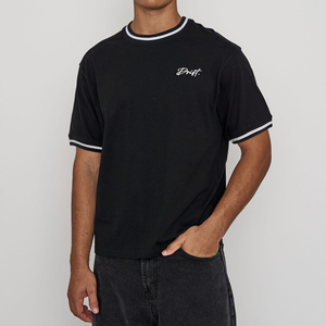 New Arrival Summer Streetwear Classic Custom Logo T-Shirts for Men's <b>White</b> Stripe Crew & Hem Regular Fit Cotton <b>Tees</b> - Product Image 1