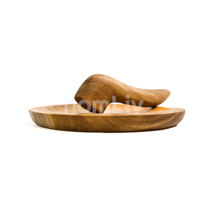Mortero y Pilón Kazuto L de Madera de Teca Natural Sólida, Hechos a Mano, Sostenibles, para Moler Hierbas en la Cocina, Utensilio de Cocina Rústico - Product Image 2