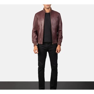 Chaqueta de Cuero con Forro de Piel de Oveja para Hombre, Personalizada en Pakistán 2025, con Cuello Alto, Logotipo Frontal, Servicio OEM, Venta al Por Mayor - Product Image 5